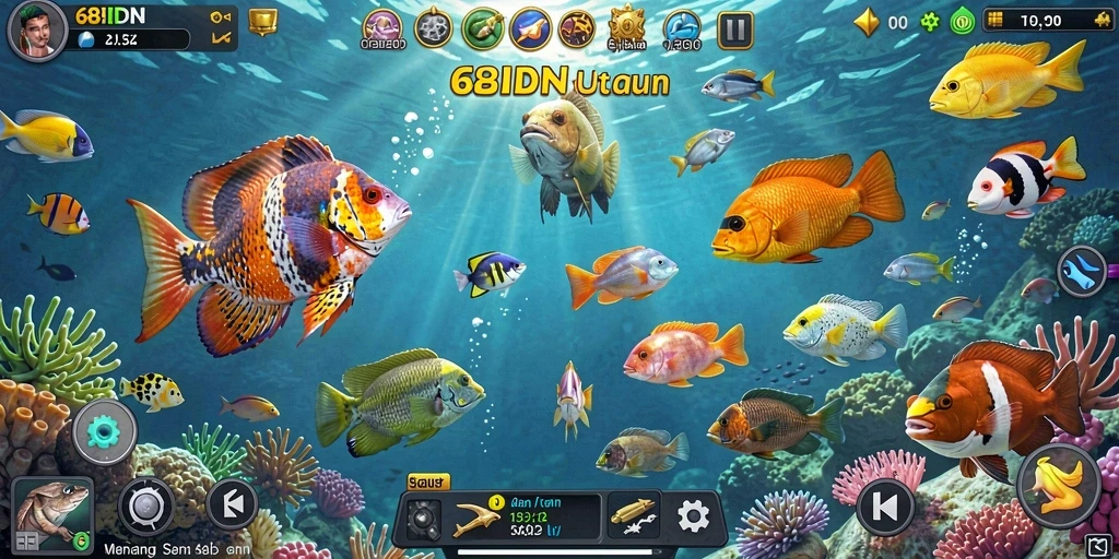Tampilan gameplay seru Tembak Ikan di 68IDN.