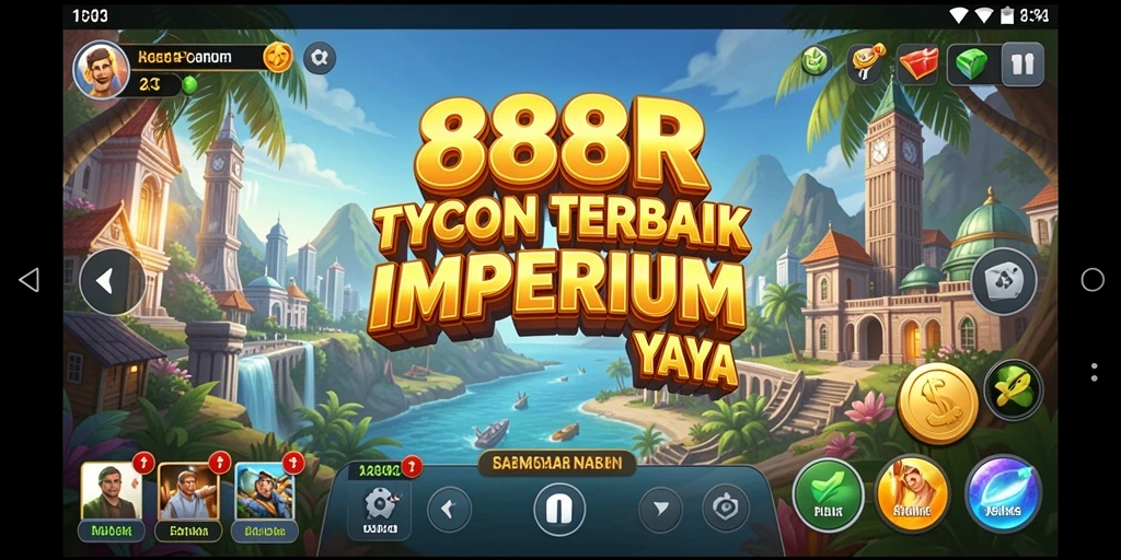 Gambaran gameplay <strong>888R</strong> yang menampilkan manajemen bisnis yang mendalam.
