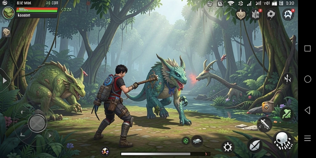 Screenshot gameplay 8II yang menunjukkan interaksi karakter dalam dunia simulasi.