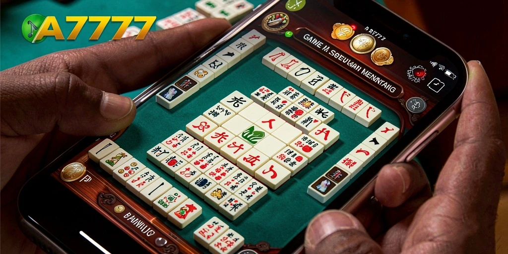 Tampilan screenshot utama A7777 menampilkan gameplay Mahjong yang menantang.