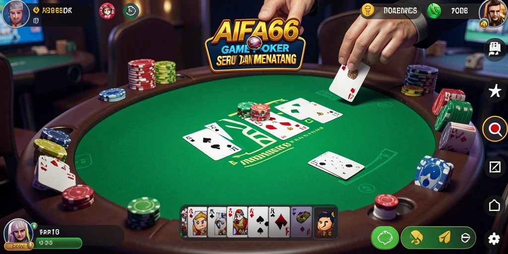 Screenshot AIFA66 menampilkan gameplay Poker yang intens dan interaktif.