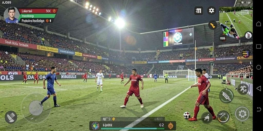 Tampilan gameplay AJO89 yang menakjubkan di lapangan sepak bola.