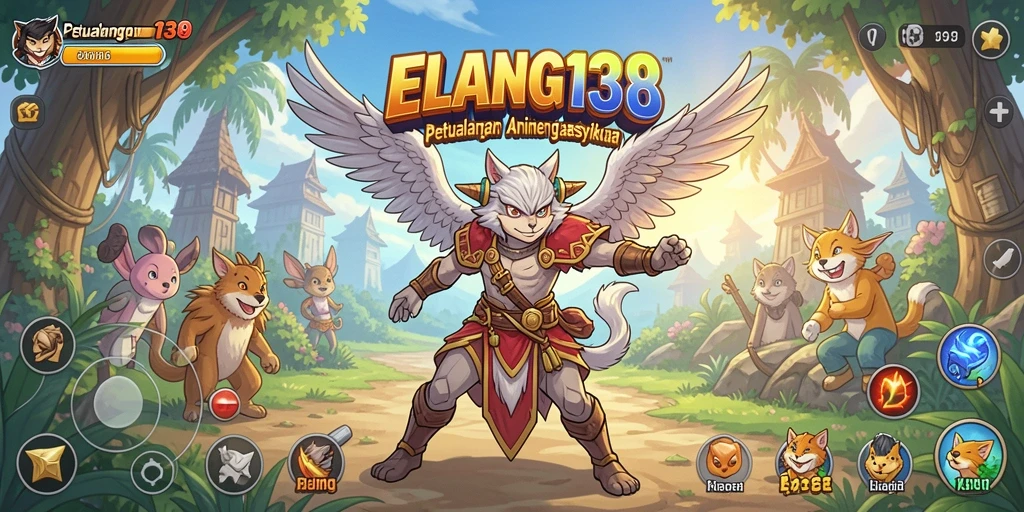 Tampilan gameplay ELANG138 dengan karakter anime yang dinamis.