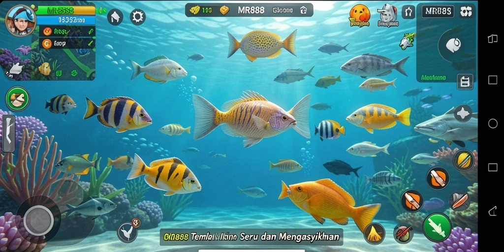 Tampilkan gameplay seru dalam MR888 dengan menangkap berbagai ikan.