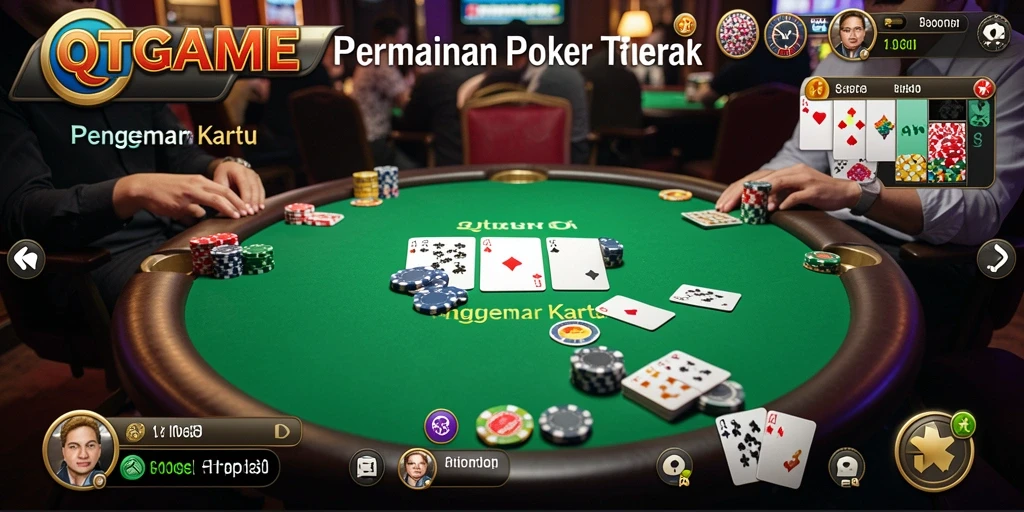 Tampilan gameplay QTGAME yang menegangkan saat bermain Poker.