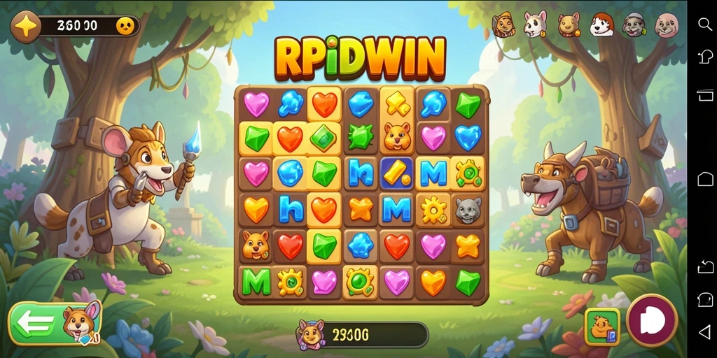 Tampilan gameplay RPIDWIN yang penuh warna dan menantang.