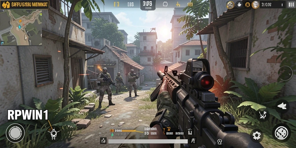 Tampilan gameplay RPWIN1 yang menegangkan di arena tempur.
