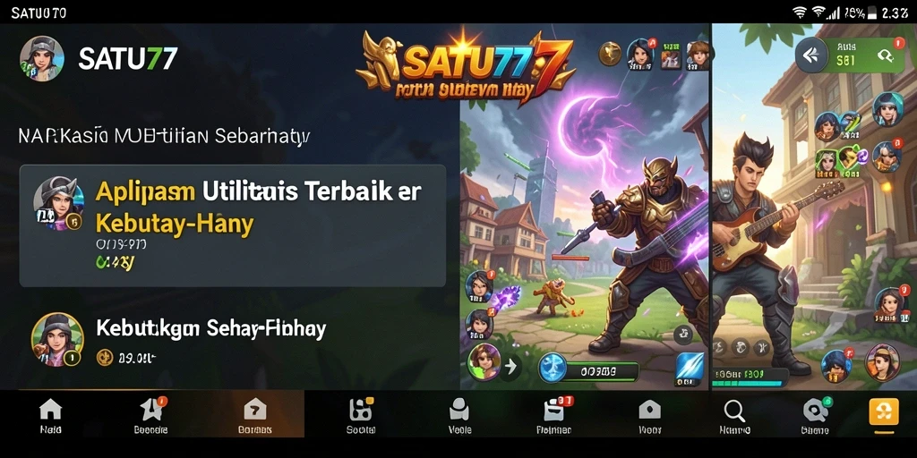 Tampilan antarmuka SATU77 yang simpel dan fungsional.