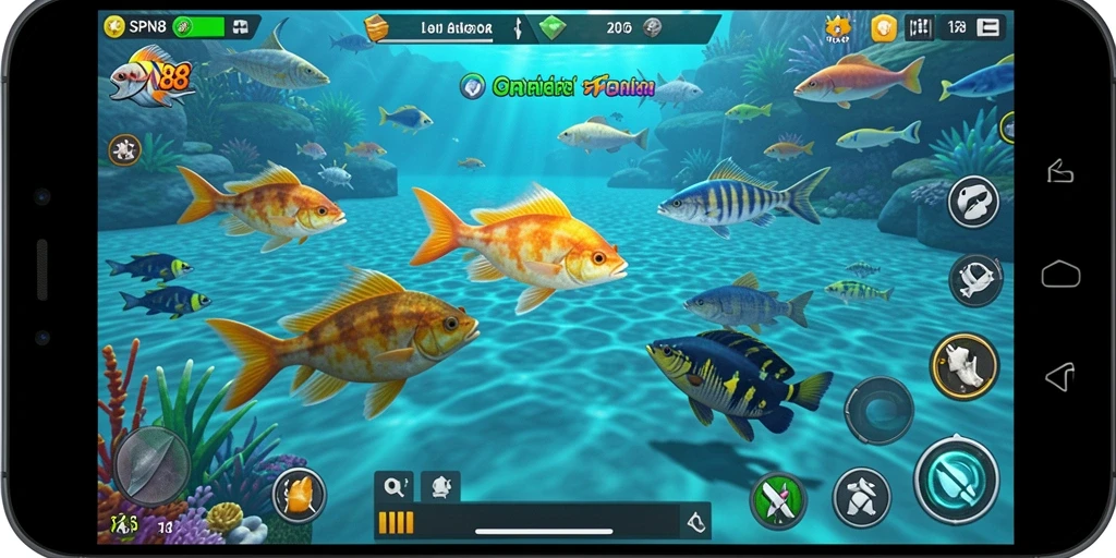 Tampilan gameplay SPN88 yang menarik dalam menembak ikan.