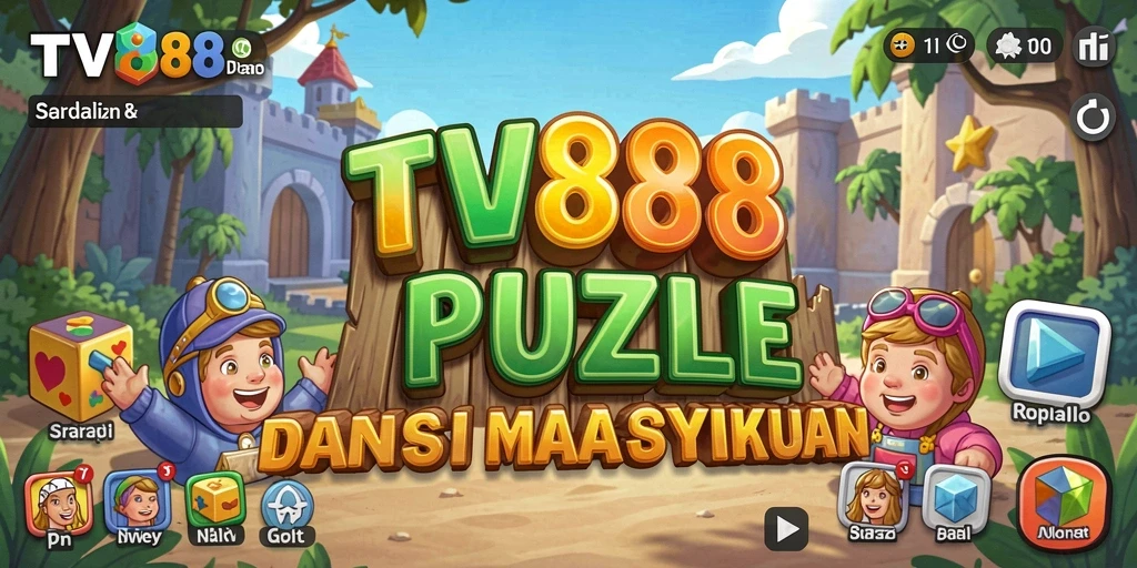 Tampilan screenshot utama TV888 yang menunjukkan gameplay Puzzle yang menegangkan.