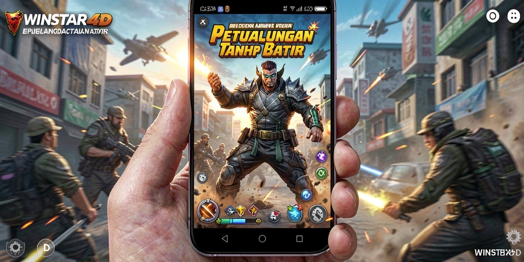 Tangkapan layar gameplay WINSTAR4D yang menampilkan aksi intens.